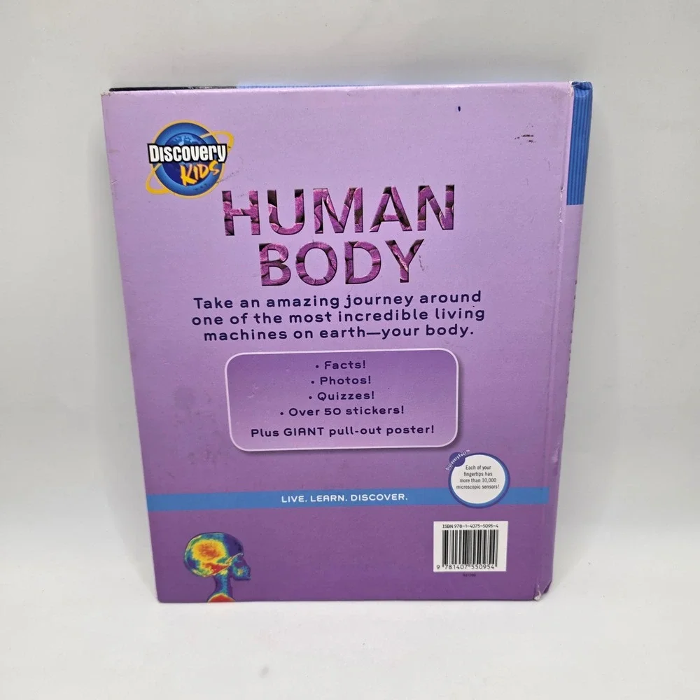 Discovery Kids Human Body Book Science Anatomy Stickers Poster Spiral Parragon